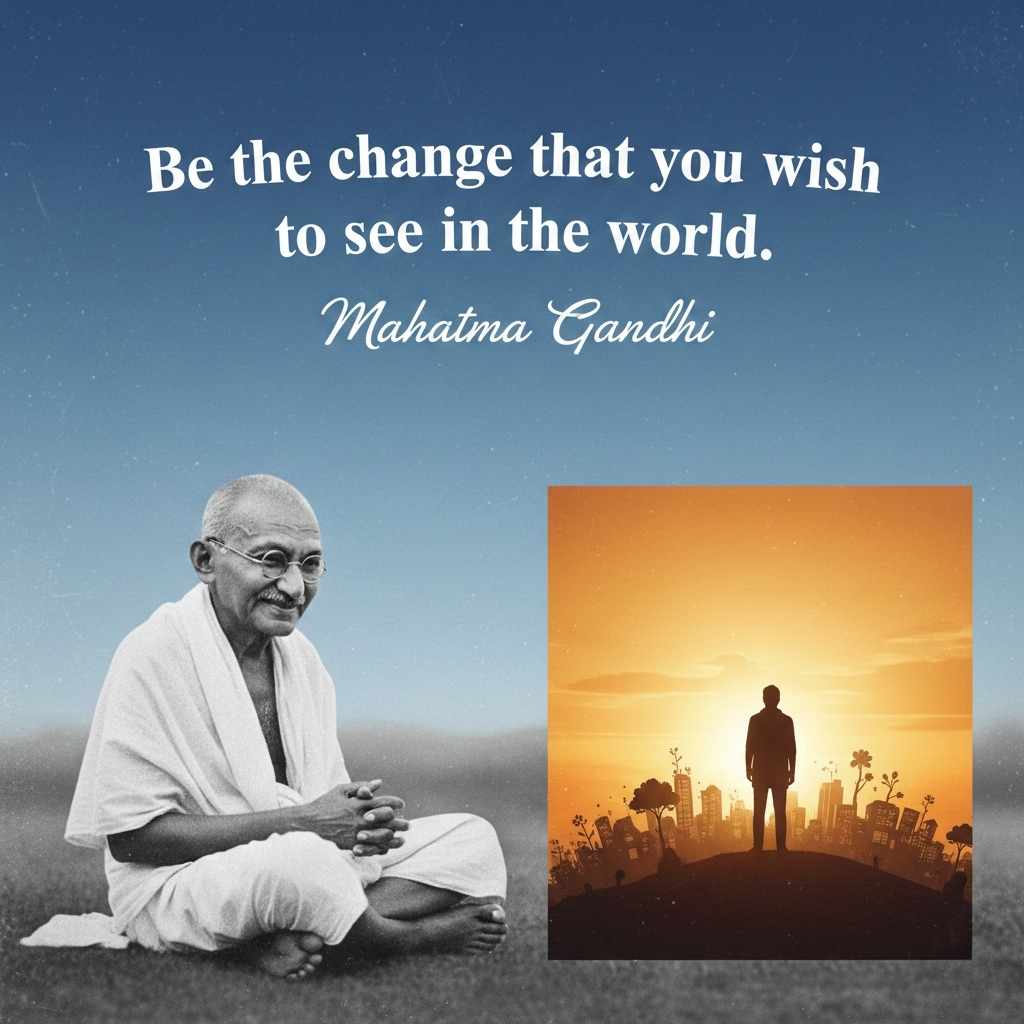 Be the change that you wish to see in the world.