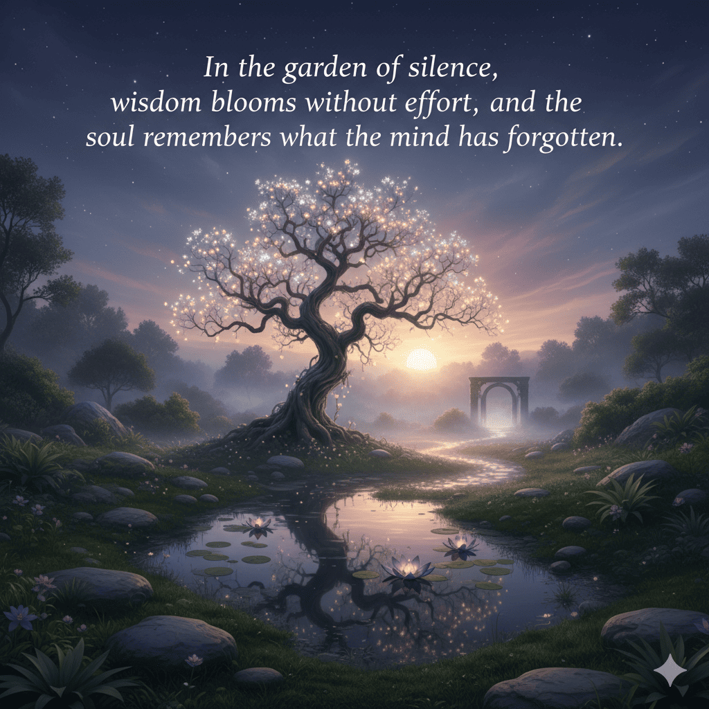 In the garden of silence, wisdom blooms without effort, and the soul remembers what the mind has forgotten