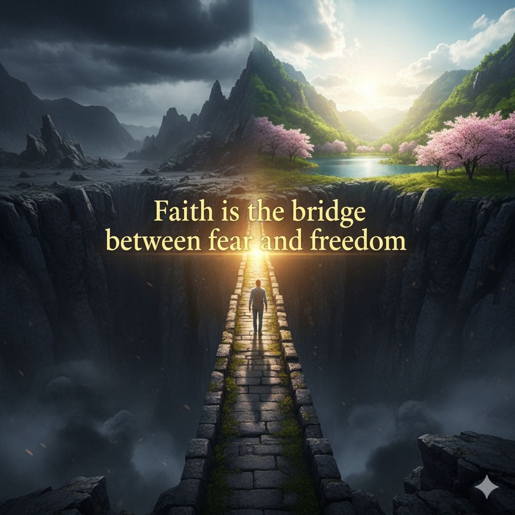 Faith is the bridge between fear and freedom