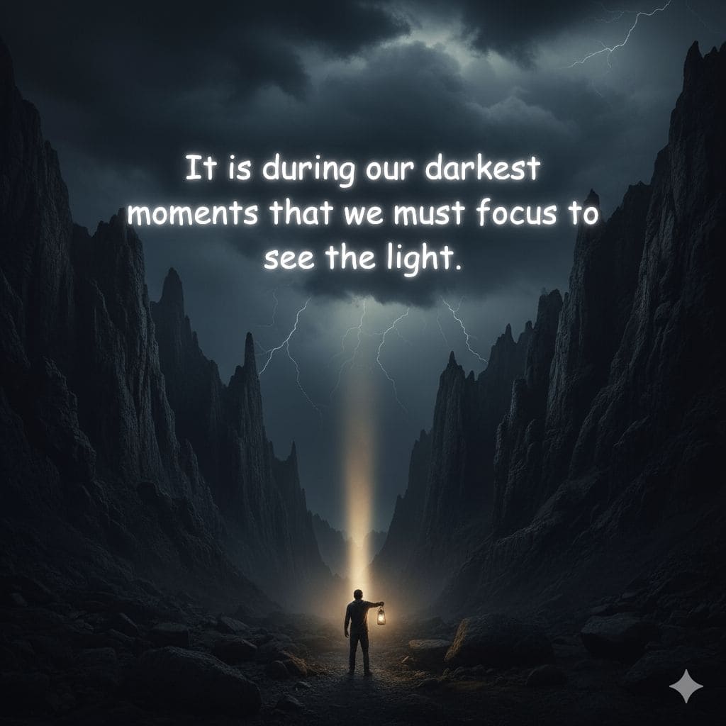 "It is during our darkest moments that we must focus to see the light." - Aristotle Onassis