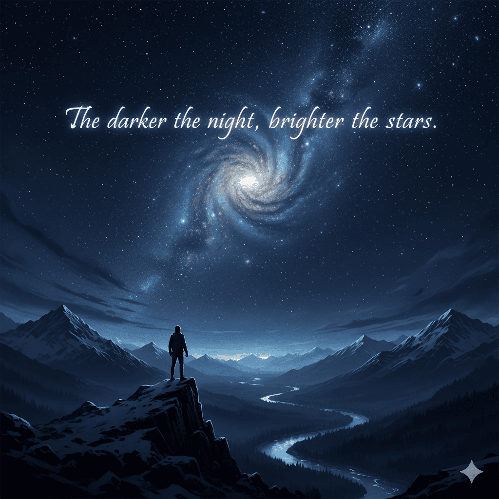 "The darker the night, the brighter the stars." - Fyodor Dostoevsky