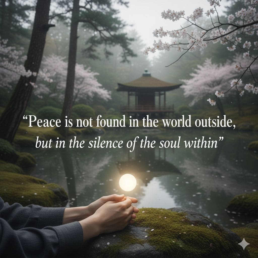 Peace is not found in the world outside, but in the silence of the soul within
